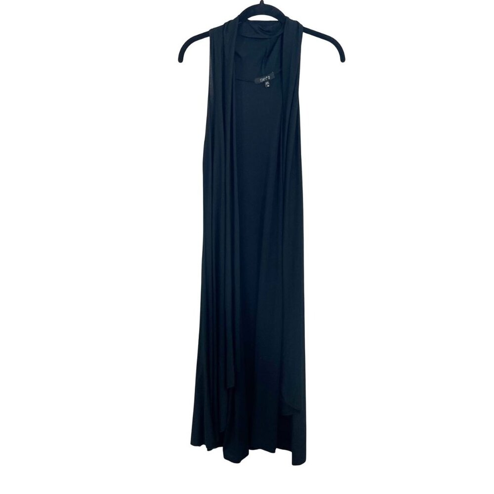 Comfy USA Jersey Knit Open Front Sleeveless Duster Vest Artsy Lagenlook MEDIUM